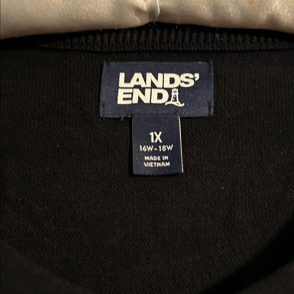 Lands' End Black Button-Up sweater - Picture 2 of 3